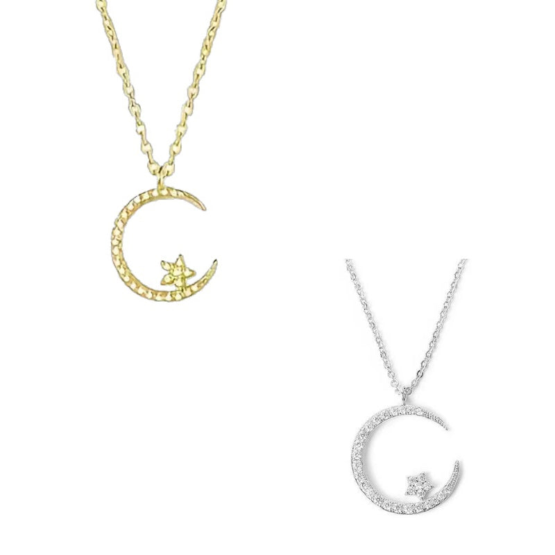 Colar Estrela & Lua – Pendente Celestial com Corrente Ajustável | CotaJewelry