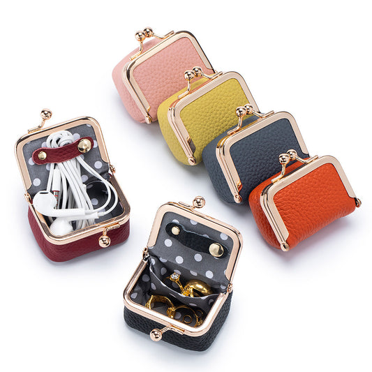 Close-up of Genuine Leather Mini Jewelry Box highlighting high-quality leather material and secure closure