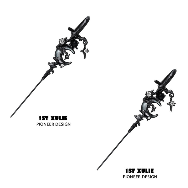 Brincos Myth of the Moon Ear Hook – Prata S925 Hipoalergénicos | CotaJewelry