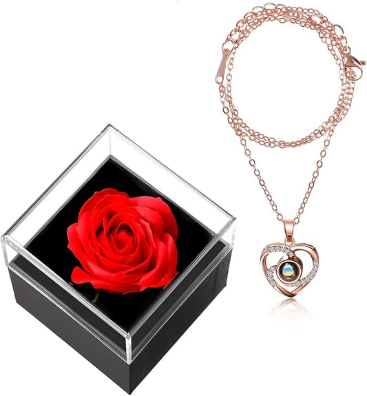 Romantic stainless steel projection necklace gift