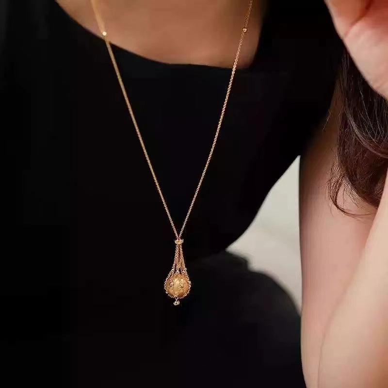 Model wearing Pearly Net Necklace showcasing elegance and style