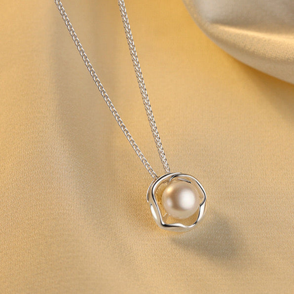 Close-up of Pearl Petal Necklace detailing
