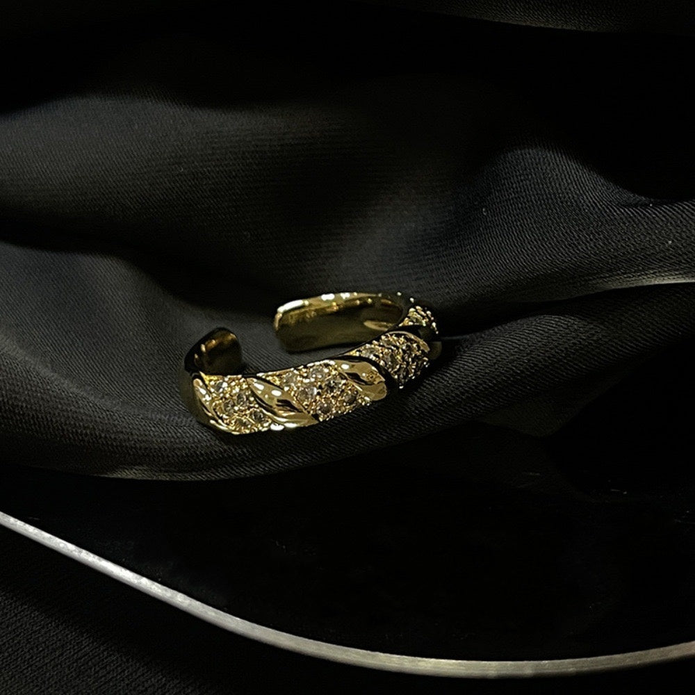 Detailed view of the vine motif on Twilight Vine Ring