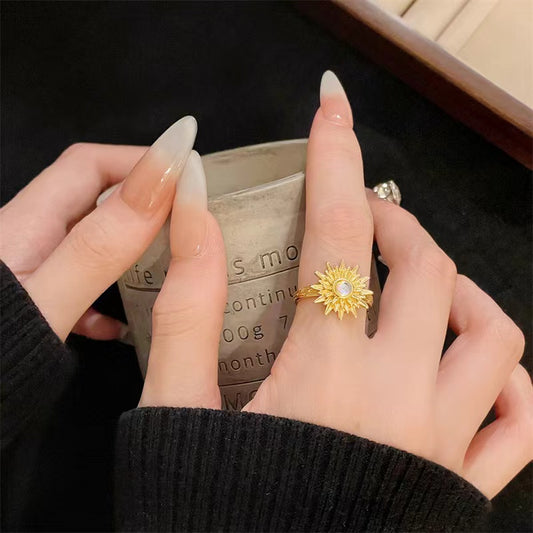 Model wearing Solar Flare Ring