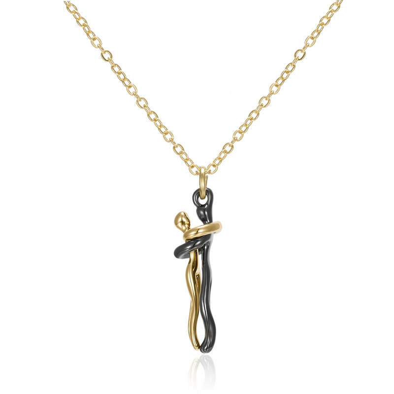 Embrace Pendant Necklace – Human Figure-Inspired Design with Adjustable Chain | CotaJewelry