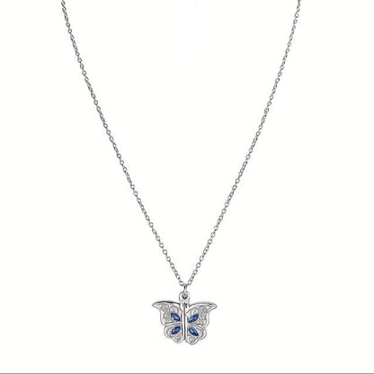 Butterfly Pendant Necklace engraved with I Love You