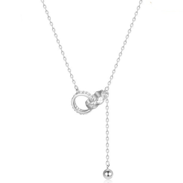 Interlocking Circle Tassel Necklace