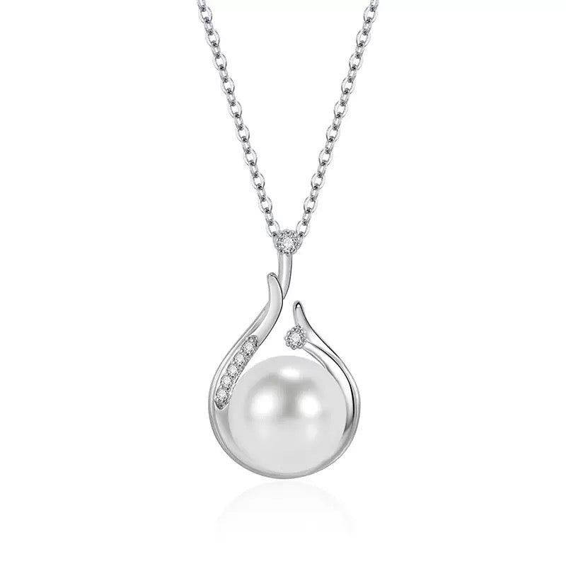 Pearl Teardrop Necklace and Earring Set