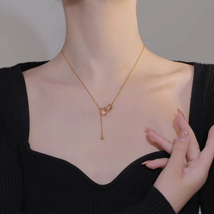 Interlocking Circle Tassel Necklace