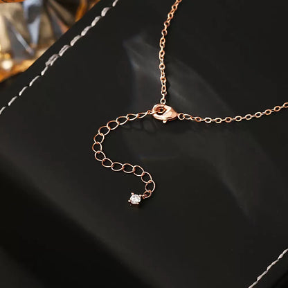 Delicate pink four-leaf clover pendant necklace