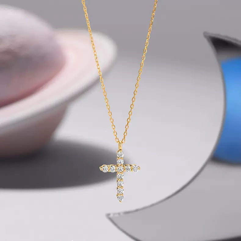 Elegant 14K gold cross necklace for daily wear