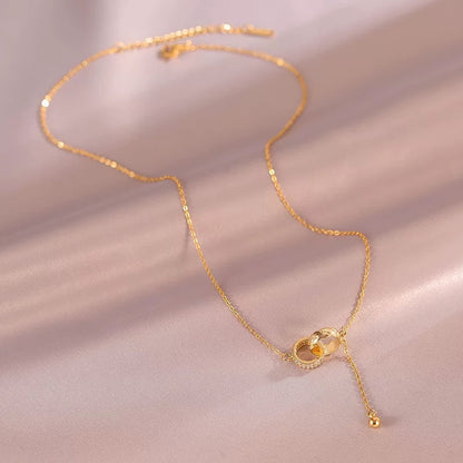Interlocking Circle Tassel Necklace