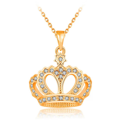 18K Colar com Pendente de Coroa Banhado a Ouro – Joia de Coroa Real para Presente para Ela | Corrente Ajustável | CotaJewelry