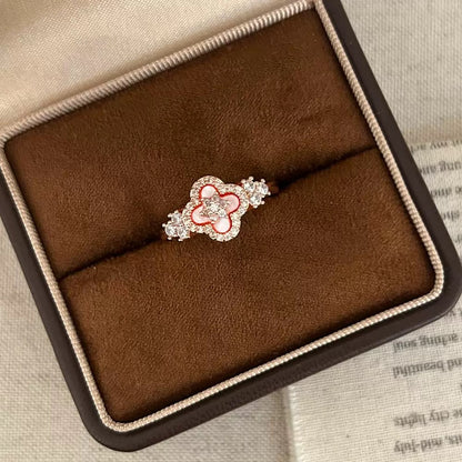 Elegant Sakura Cleef Adjustable Ring on finger