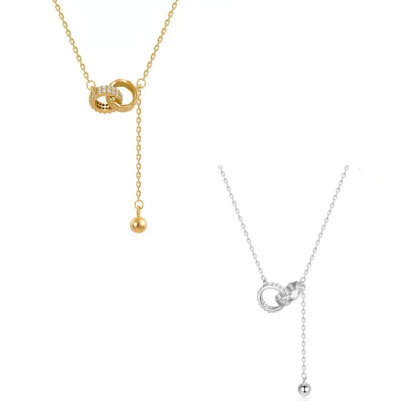 Interlocking Circle Tassel Necklace