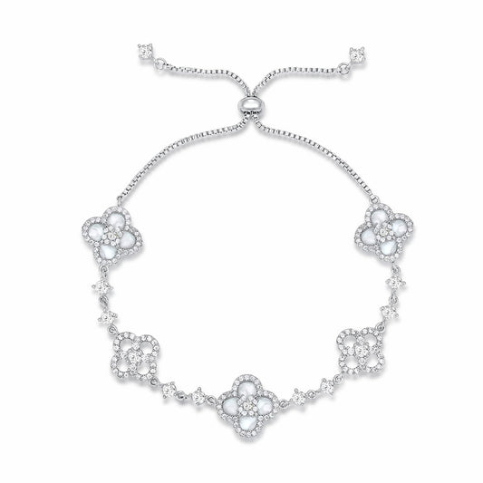 Pulseira Sakura Cleef – Pulseira Elegante com Pingente Floral para Ela | Ajustável Ouro/ Ouro Rosa/ Prateado | CotaJewelry