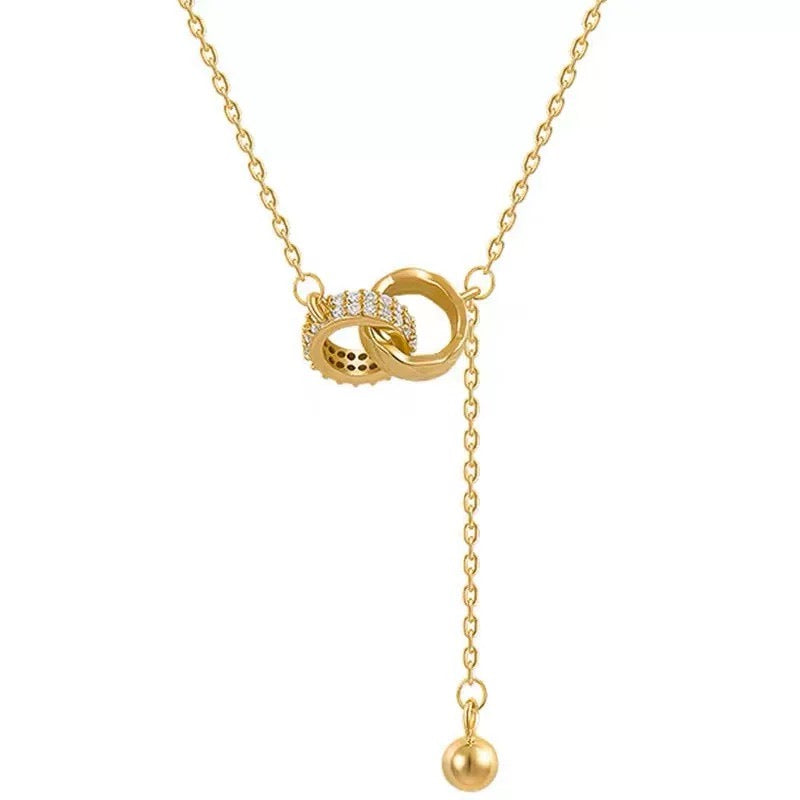Interlocking Circle Tassel Necklace