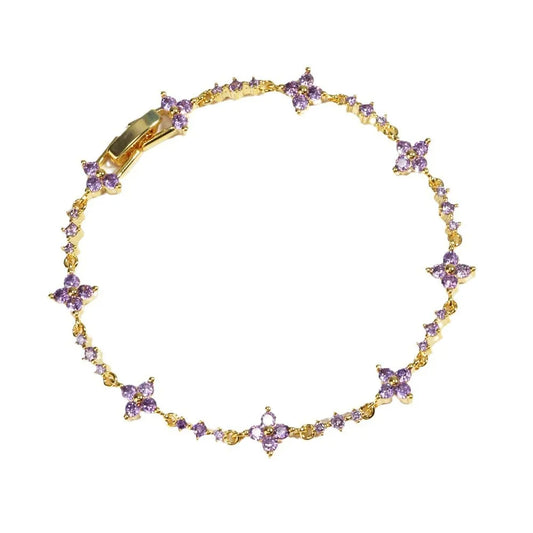 Purple Sakura Pulseira – Joalharia Floral Elegante | CotaJewelry