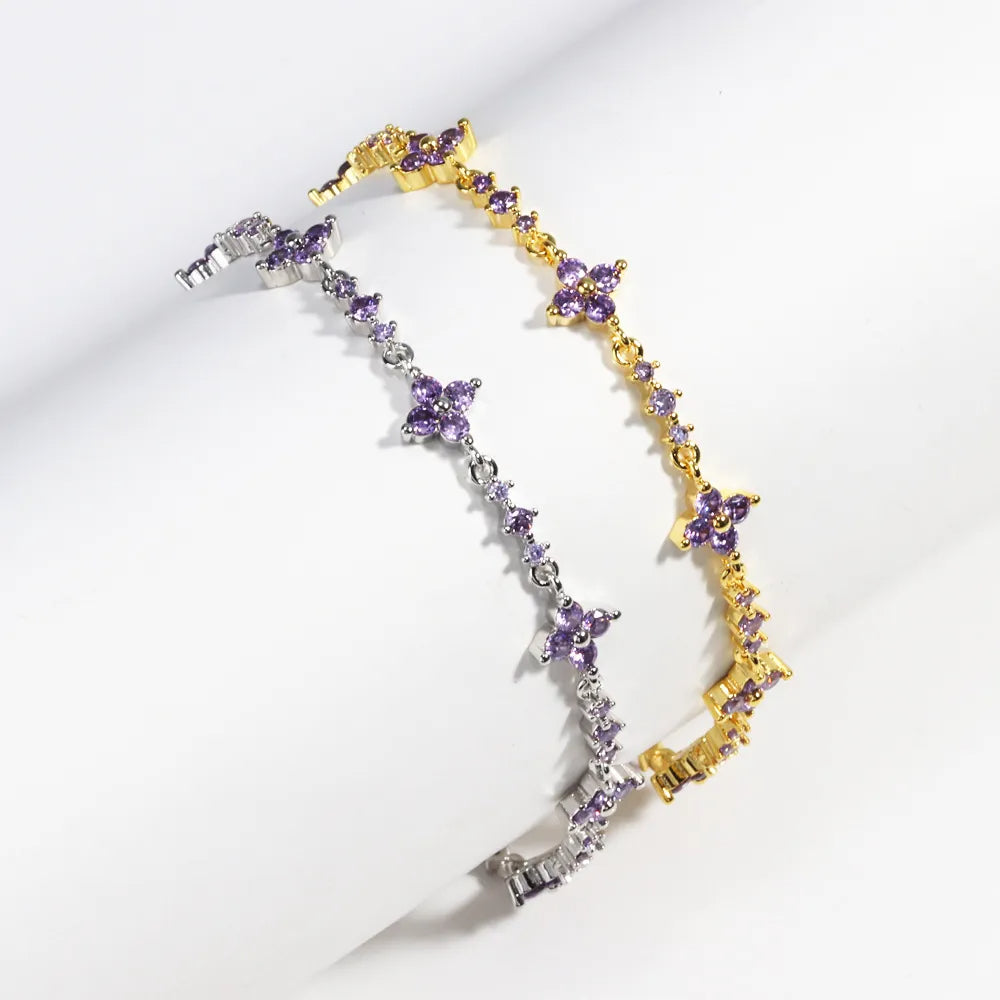 Purple Sakura Pulseira – Joalharia Floral Elegante | CotaJewelry